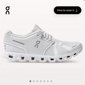 ☁️On Cloud 5 ALL WHITE Womens Size 8☁️